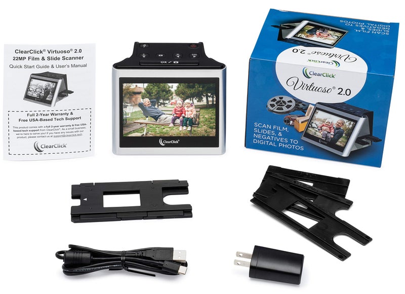 ClearClick ماسح الأفلام والشرائح ClearClick Virtuoso 2.0 (الجيل الثاني) بدقة 22 ميجابكسل مع شاشة LCD كبيرة 5 بوصات - تحويل شرائح 35 مم و 110 و 126 والسلبية إلى صور رقمية - Image 4